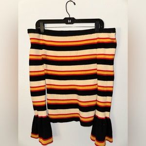 Off The Shoulder Striped Shirt